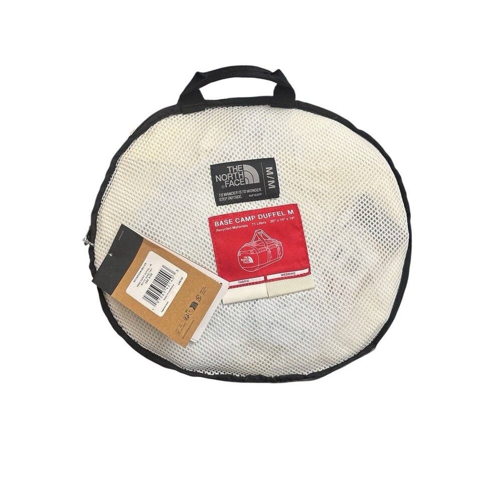 The North Face Base Camp Duffel Bag Medium 71L Travel TNF White Dune New $149 - Picture 2 of 7